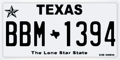 TX license plate BBM1394