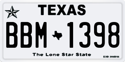 TX license plate BBM1398