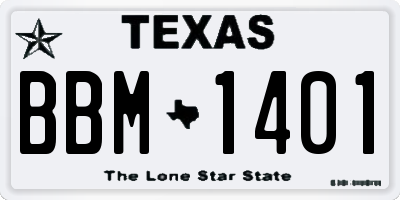 TX license plate BBM1401