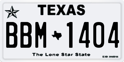 TX license plate BBM1404