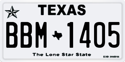 TX license plate BBM1405