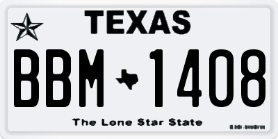 TX license plate BBM1408