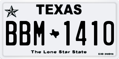 TX license plate BBM1410