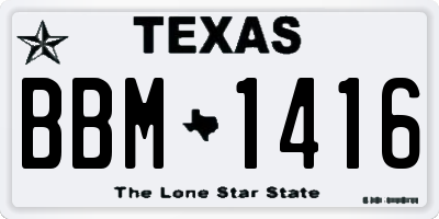 TX license plate BBM1416