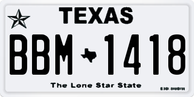 TX license plate BBM1418