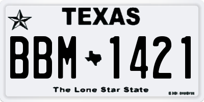 TX license plate BBM1421