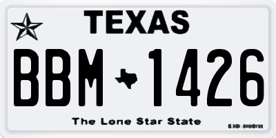 TX license plate BBM1426
