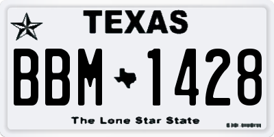 TX license plate BBM1428