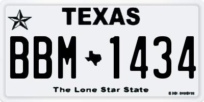 TX license plate BBM1434