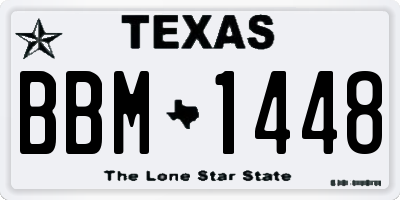 TX license plate BBM1448