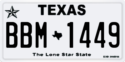 TX license plate BBM1449