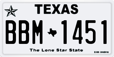 TX license plate BBM1451