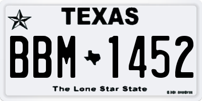 TX license plate BBM1452