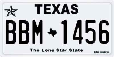TX license plate BBM1456
