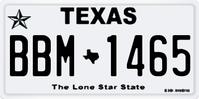 TX license plate BBM1465