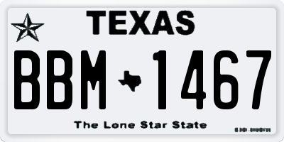 TX license plate BBM1467