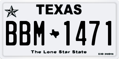 TX license plate BBM1471