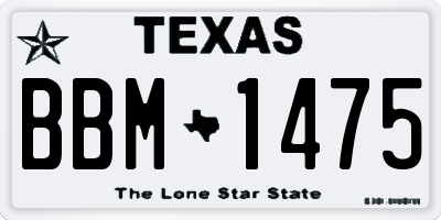TX license plate BBM1475