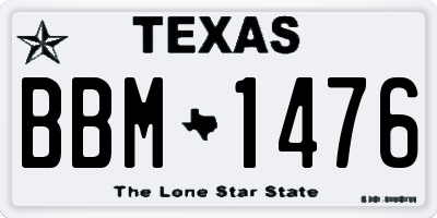 TX license plate BBM1476