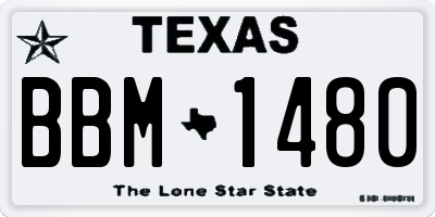 TX license plate BBM1480