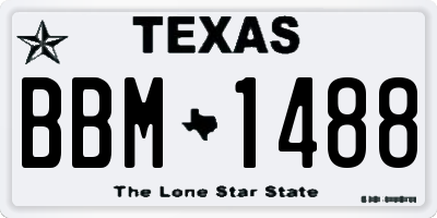 TX license plate BBM1488