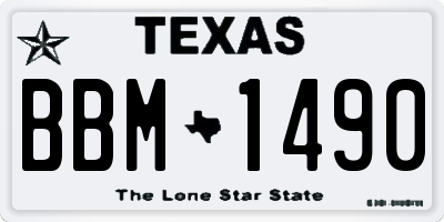 TX license plate BBM1490