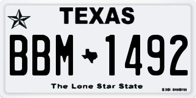 TX license plate BBM1492