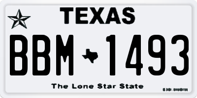 TX license plate BBM1493