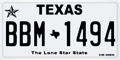 TX license plate BBM1494