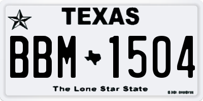 TX license plate BBM1504