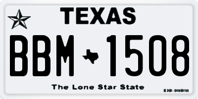 TX license plate BBM1508