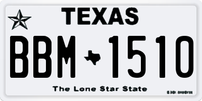 TX license plate BBM1510