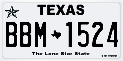TX license plate BBM1524