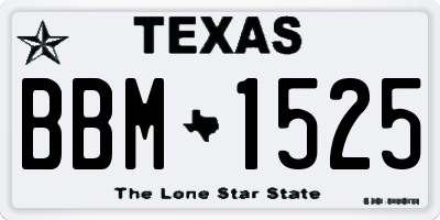 TX license plate BBM1525