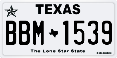 TX license plate BBM1539