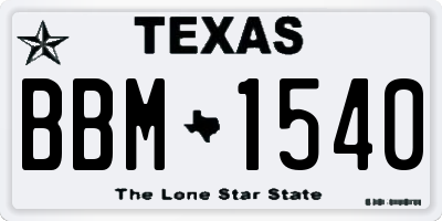 TX license plate BBM1540
