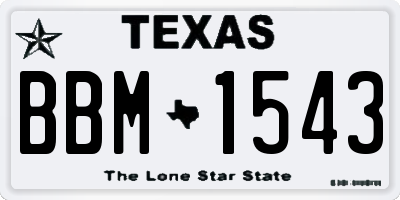 TX license plate BBM1543