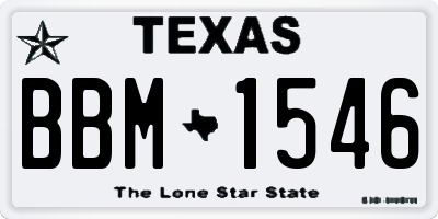 TX license plate BBM1546