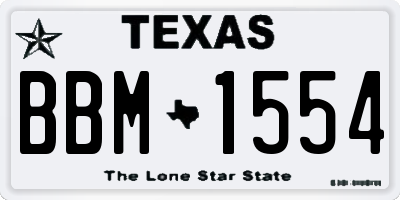 TX license plate BBM1554