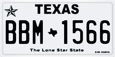 TX license plate BBM1566