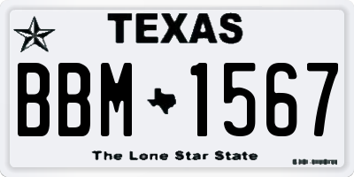 TX license plate BBM1567