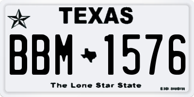 TX license plate BBM1576