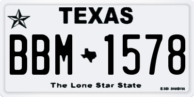 TX license plate BBM1578