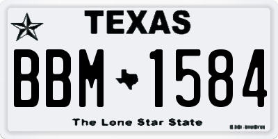 TX license plate BBM1584
