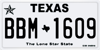 TX license plate BBM1609