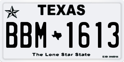 TX license plate BBM1613