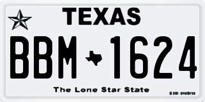 TX license plate BBM1624