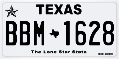 TX license plate BBM1628