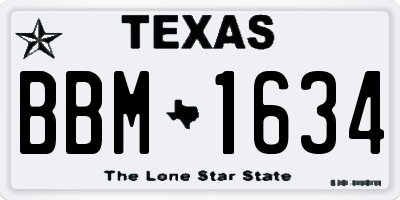 TX license plate BBM1634