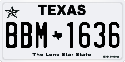 TX license plate BBM1636